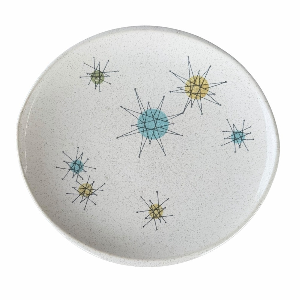 Vintage Franciscan Atomic Starburst 8" Salad Luncheon Plate MCM Retro FLAWS